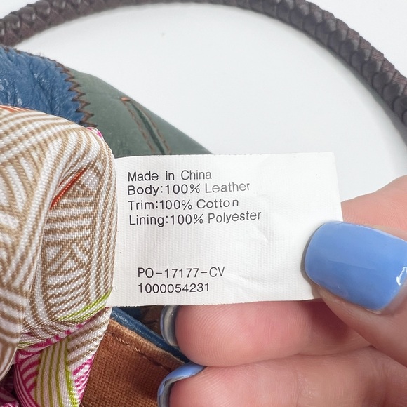 THE SAK Patchwork Multicolor Leather/Suede Hobo Shoulder Bag With Braided Strap - Picture 12 of 14